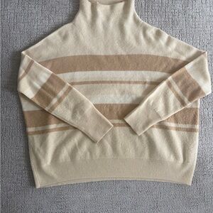 Vince women’s L striped Beige and Cream cashmere Sweater